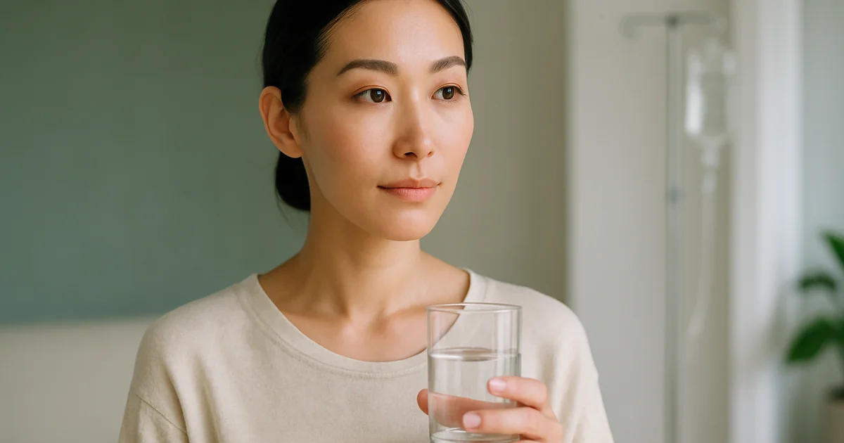 IV vitamin drip therapy session showing intravenous nutrient infusion for wellness in Tokyo