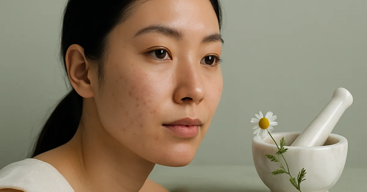 Tokyo dermatologist examining acne-prone skin during consultation for personalized treatment plan