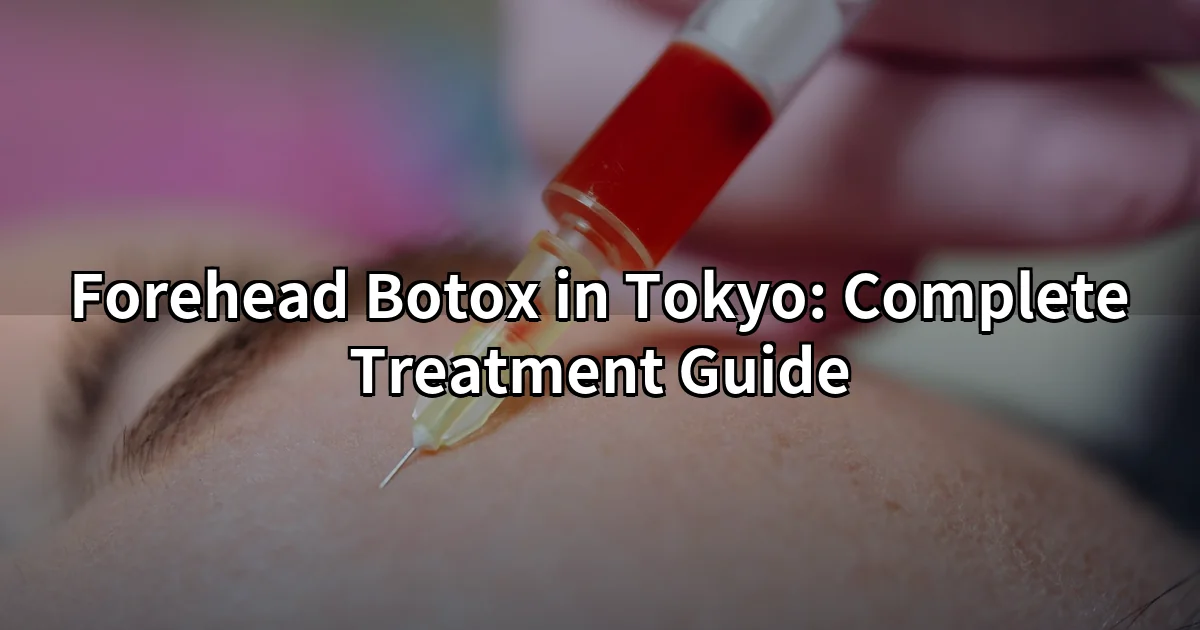 Forehead Botox treatment in Tokyo clinic showing injection placement for horizontal lines