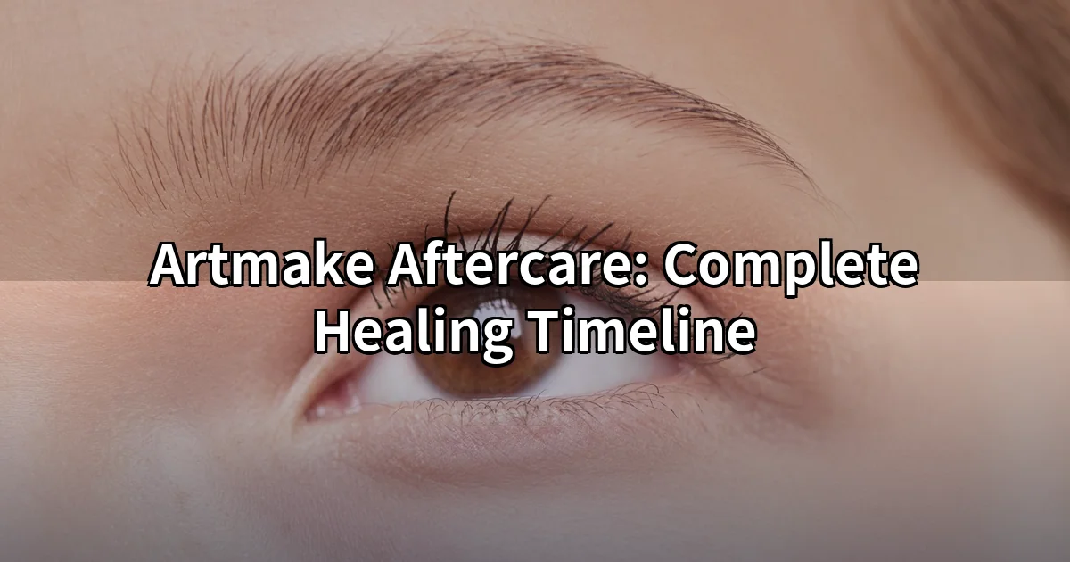 Artmake aftercare healing process showing stages of eyebrow tattoo recovery and pigmentation
