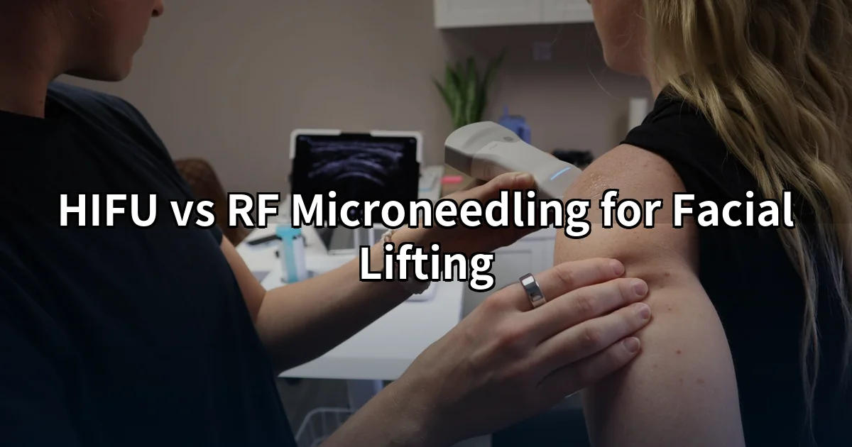 HIFU facial lifting treatment demonstrating skin tightening technology for sagging skin