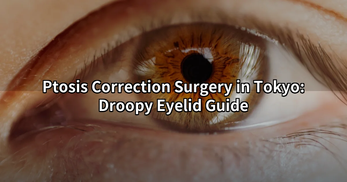 Ptosis correction surgery Tokyo — close-up of upper eyelid before treatment