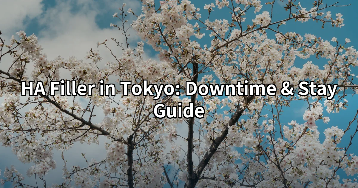 Hyaluronic acid filler in Tokyo downtime and stay guide