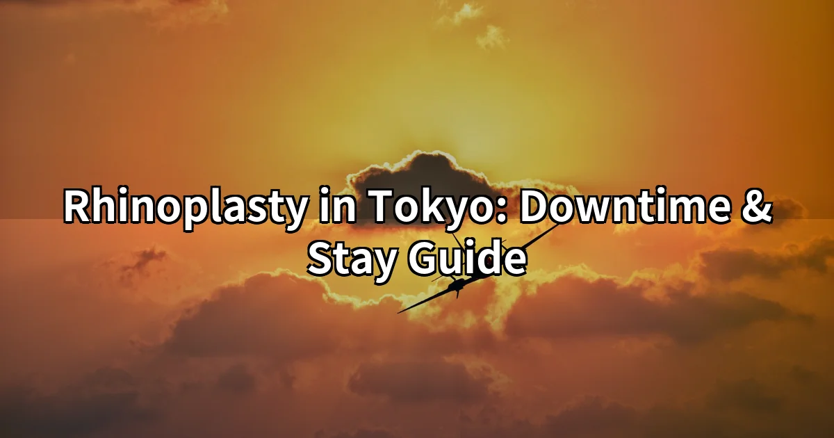 Rhinoplasty in Tokyo downtime and stay guide