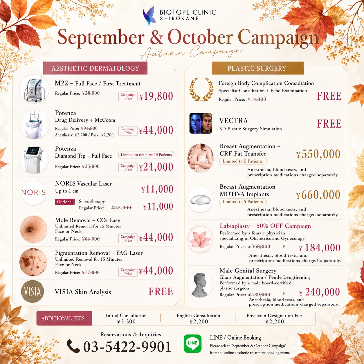BIOTOPE CLINIC September and October 2026 campaign flyer