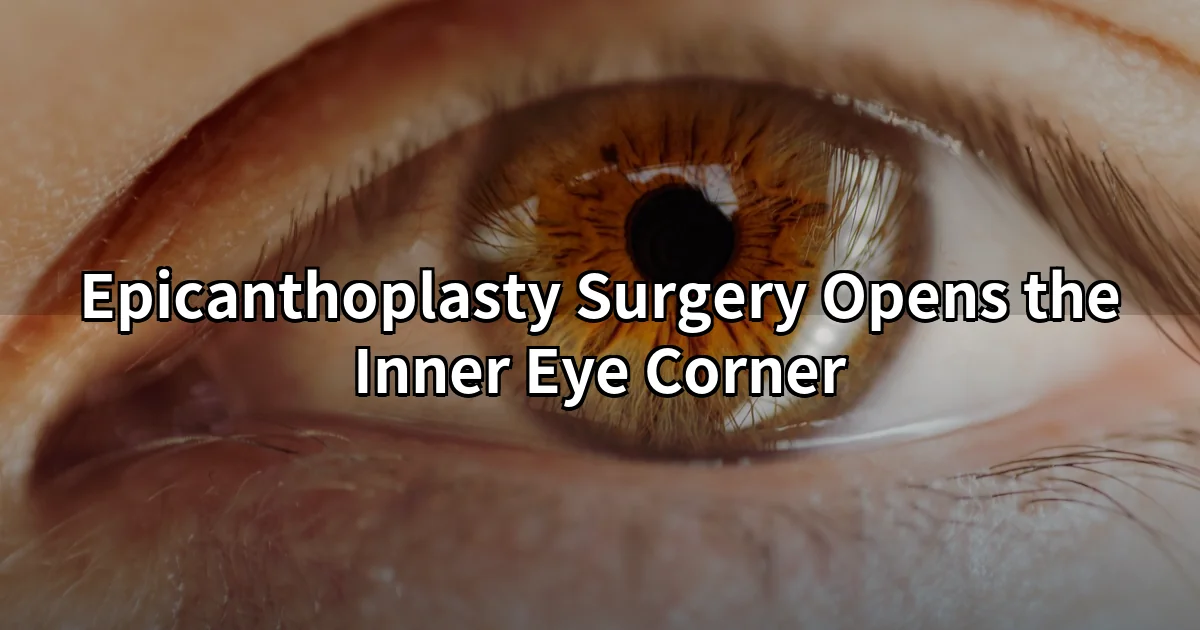 Close-up eyelid consultation illustrating epicanthoplasty for the inner eye corner