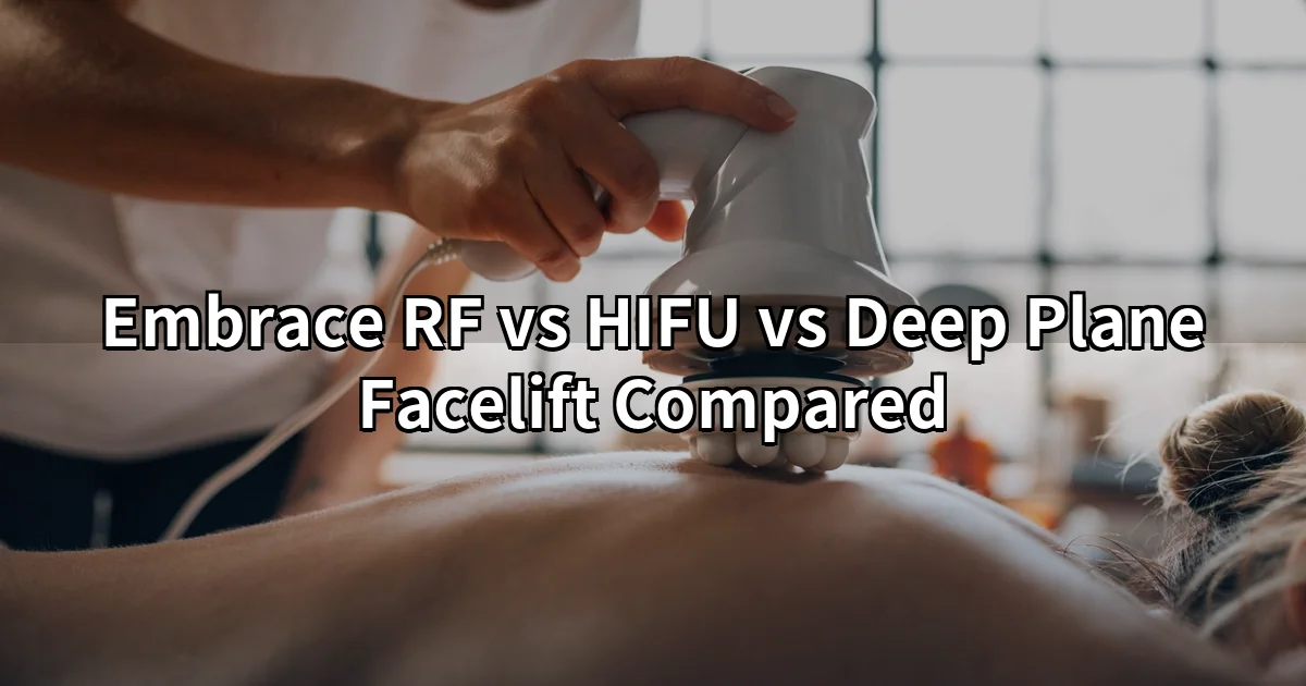 Embrace RF radiofrequency device used during facial skin-tightening treatment
