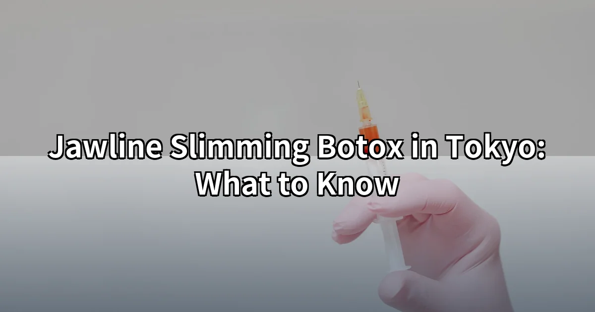 Jawline slimming Botox Tokyo — masseter injection consultation