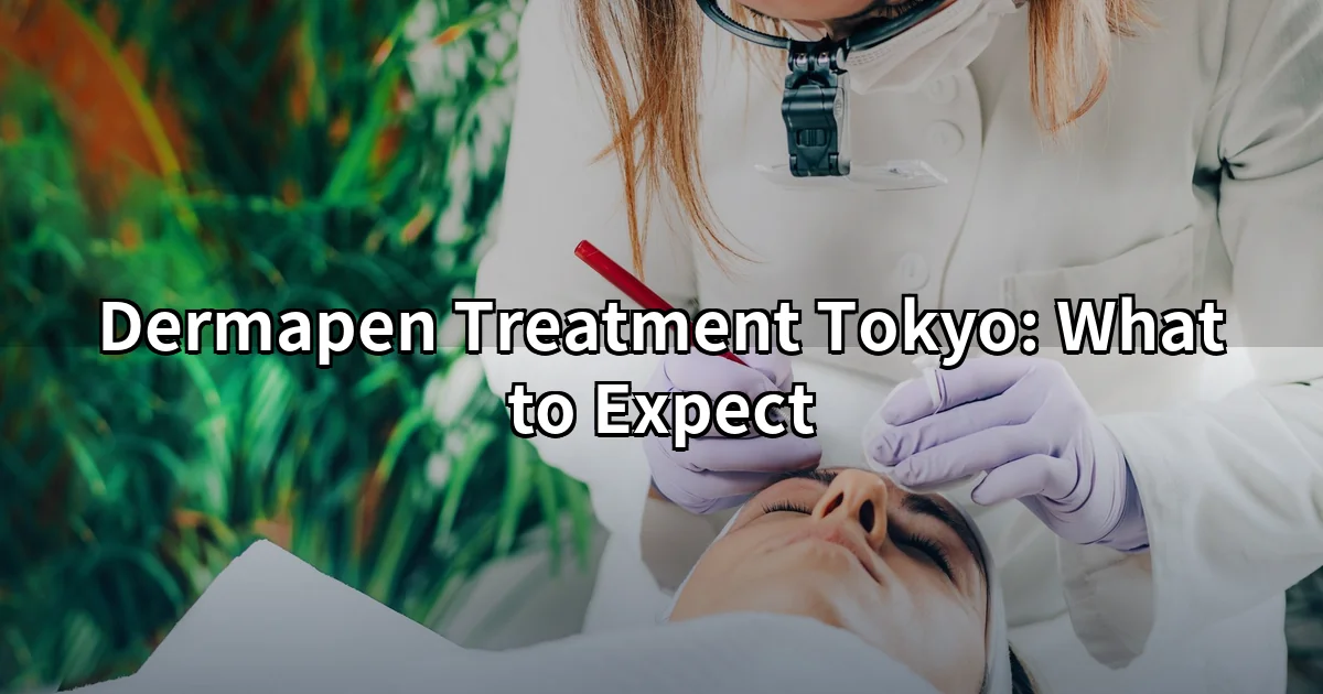 Dermapen treatment Tokyo — microneedling pen on facial skin closeup