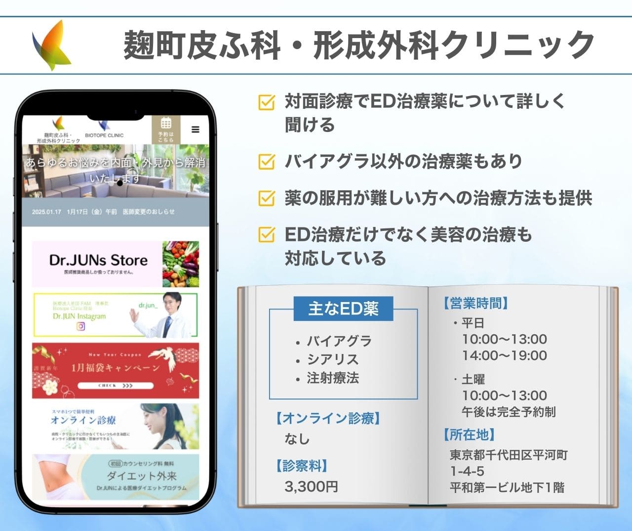 麹町皮ふ科・形成外科クリニック たたない原因